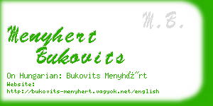menyhert bukovits business card